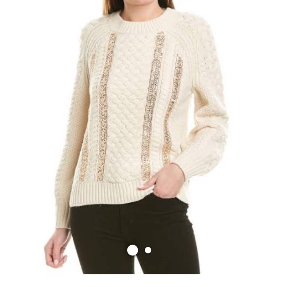 J. CREW Cable-knit sequin sweater